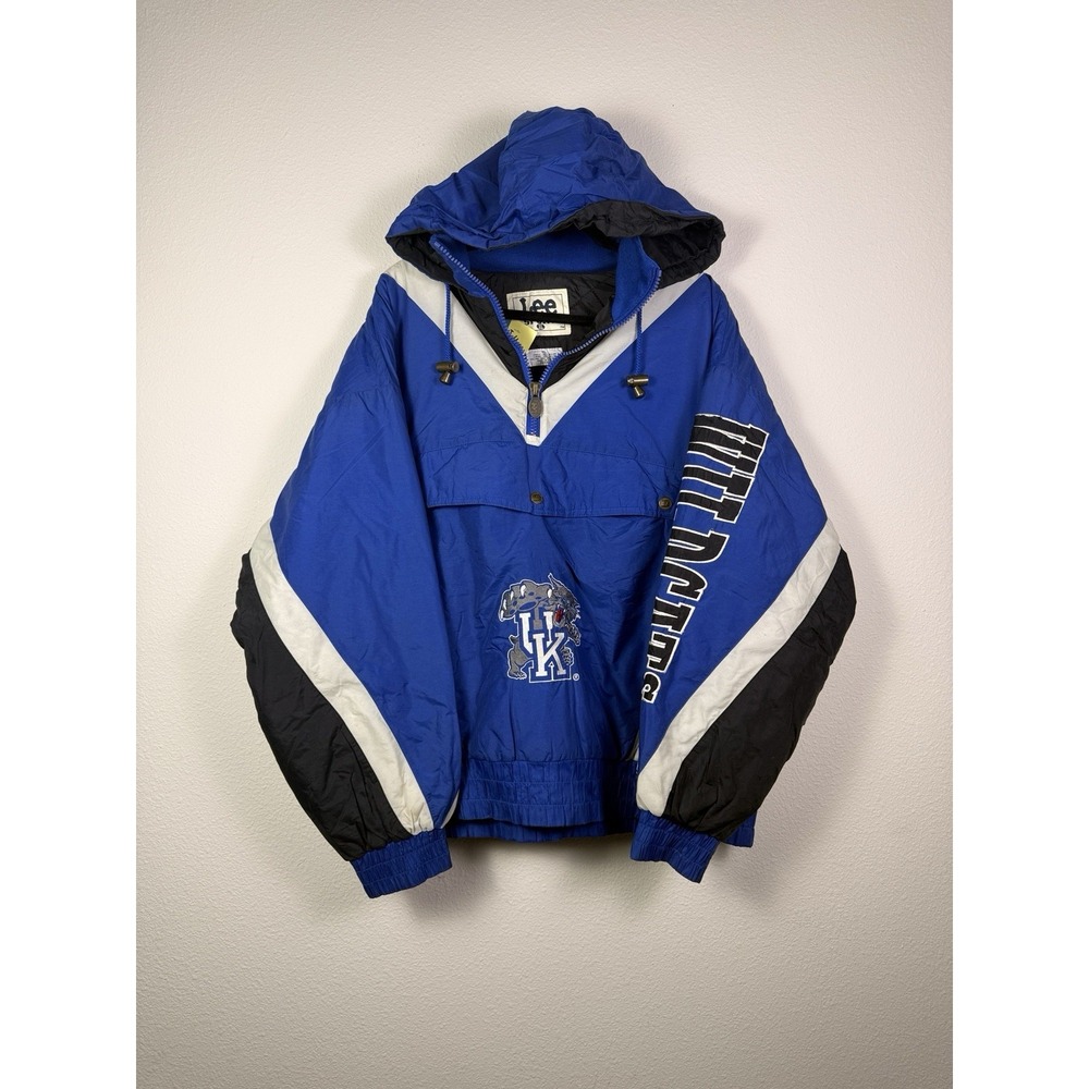Vintage  Kentucky Wildcats Pullover Jacket‎ XL Blue NCAA 90s Embroidered